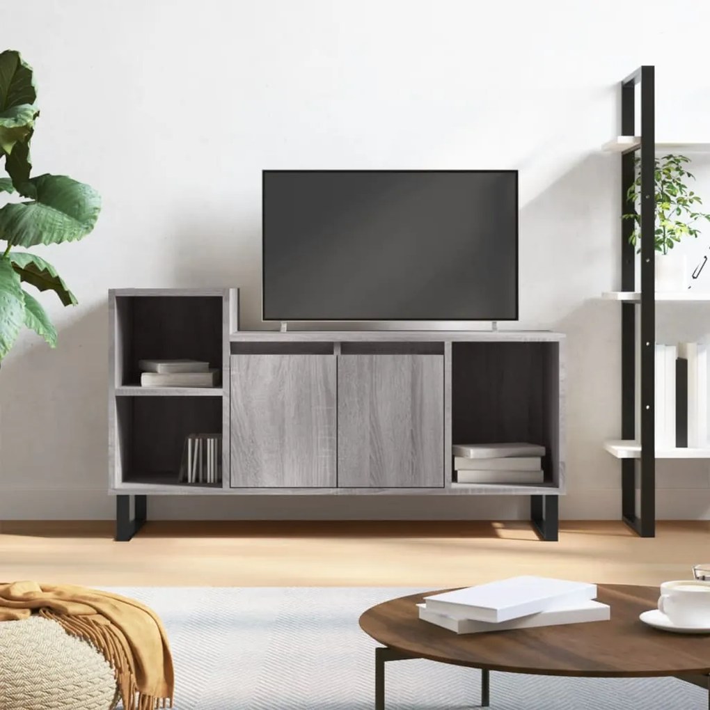 Mobile Tv Grigio Sonoma 100x35x55 Cm İn Legno Multistrato /