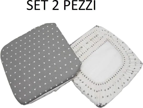 Cuscino Coprisedia Mollettone imbottito con fascia elastico GRIGIO FANT.CUORE SET 2 PEZZI