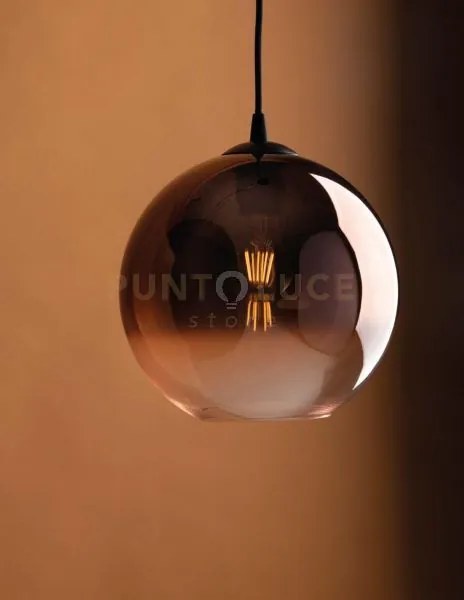 Lampadario a sospensione marte rame 1 luce attacco e27 25x25x148,9c...