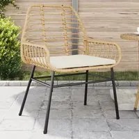 Sedie da Giardino 2pz con Cuscini Marrone in Polyrattan 369094