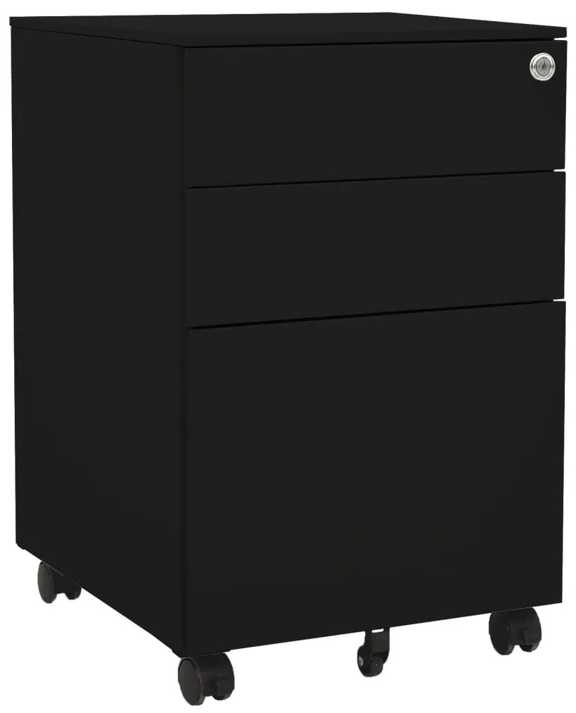 Schedario Mobile Nero 39x45x60 Cm İn Acciaio /