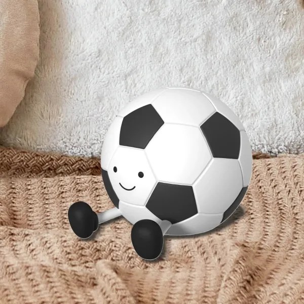 Lampada LED dimmerabile per bambini FOOTBALL LED/2W/5V USB 1200 mAh bianco/nero