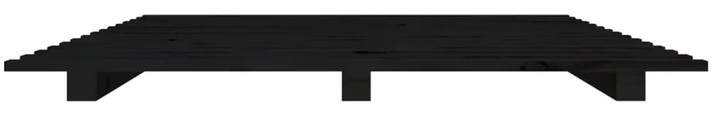 Giroletto nero 135x190 cm legno massello di pino