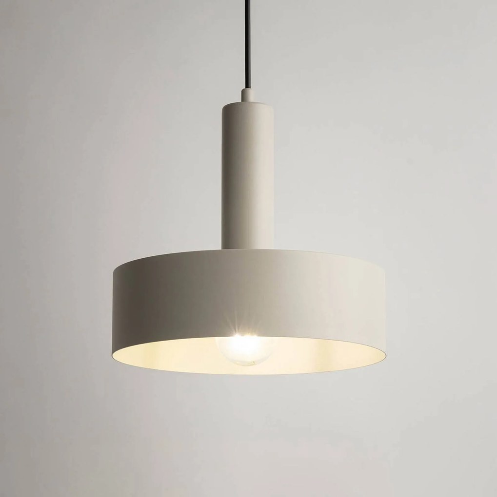 SIGMA Lampada a sospensione Vitrum rotonda, taupe, cilindrica, Ø 27 cm