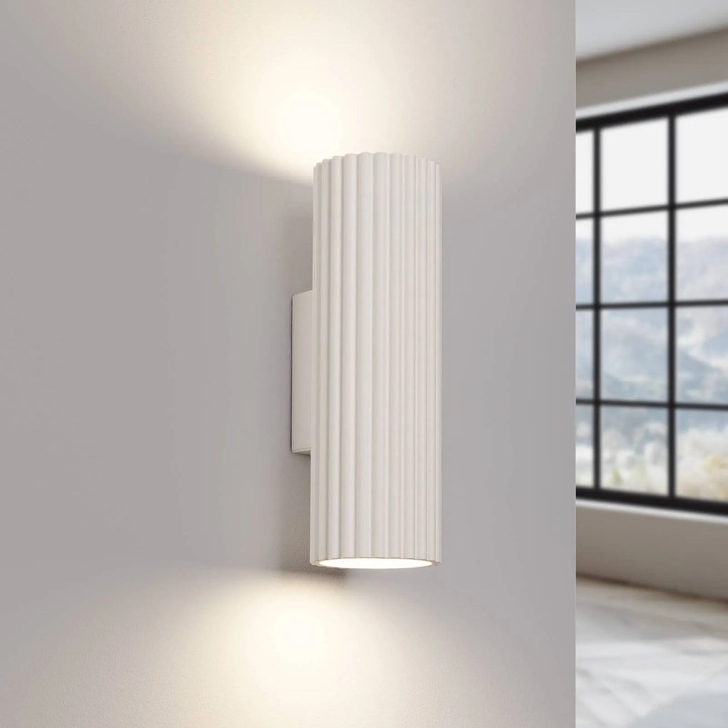SOLLUX LIGHTING Applique in carbonio, beige, altezza 20 cm, alluminio, a 2 luci.