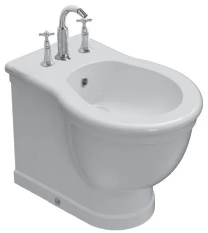 Globo Paestum Bidet 3 Fori a pavimento in ceramica Bianco Lucido