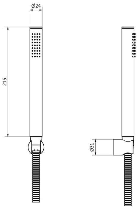 Set doccetta stick tondo con supporto doccia a muro in ottone cromo 03221 Jabil