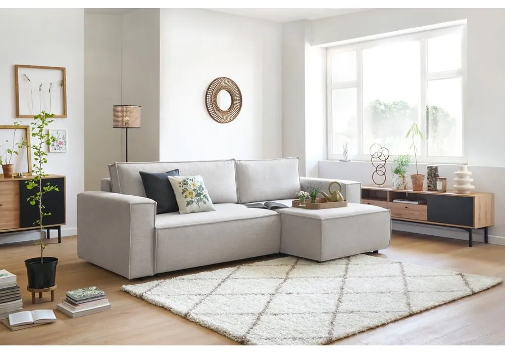 Divano letto angolare beige (variabile) Nihad structural - Bobochic Paris