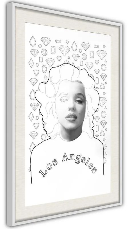 Poster  Marilyn in Los Angeles  Cornice Quadri Cornice nera con pass-partout, Larghezza x Altezza Home decor 40x60