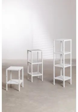 Set di 3 mensole in bambù Zarak Bianco Legno & ↑50 cm - Sklum
