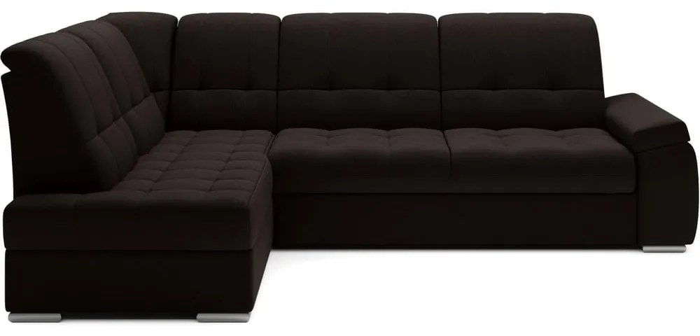 Divano angolare marrone allungabile/con contenitore (con penisola a sinistra/a L) Sado – ELTAP