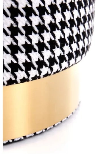 Pouf ARUNA pr. 36 cm bianco/nero/oro