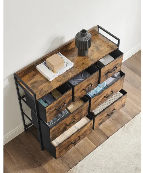 Cassettiera KIRA con cassetti, marrone/nero