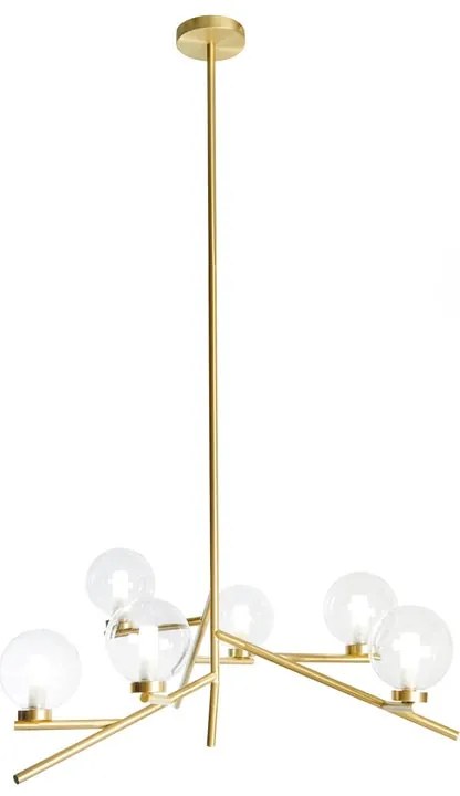 Lampadario Glamour Camely oro paralume bianco 5x G9 MILOOX