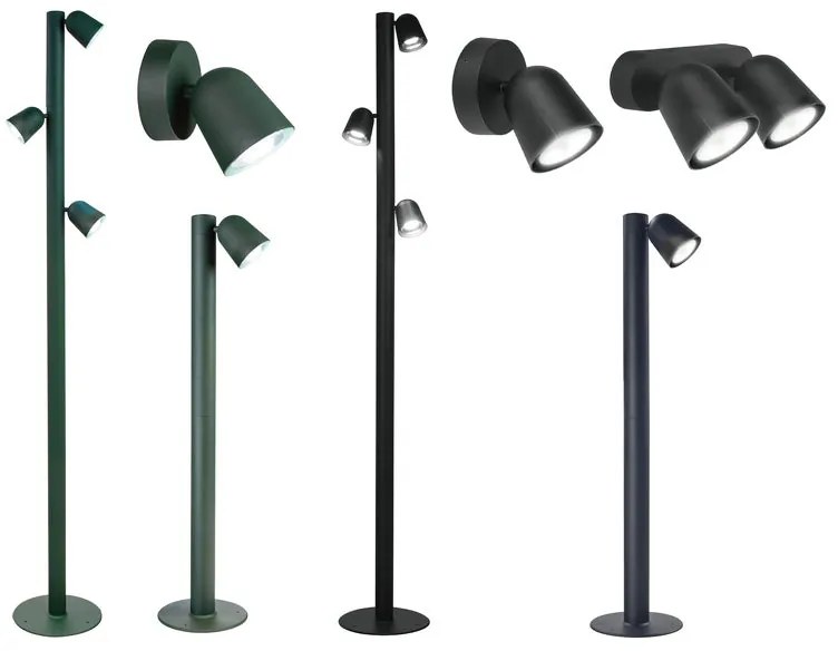 Lampione da giardino, Phily H 211 cm, antracite, IP44 INSPIRE