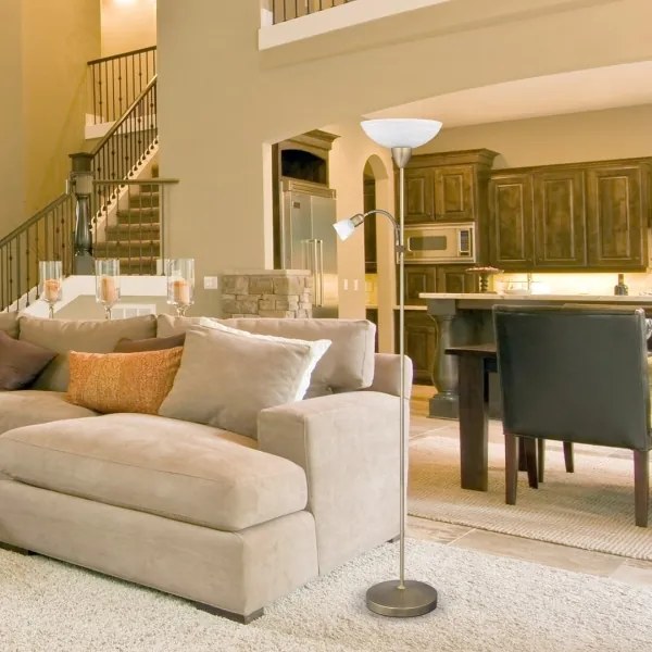 Rabalux 4019 - Lampada da terra PEARL CLASSIC 1xE27/60W+1xE14/40W