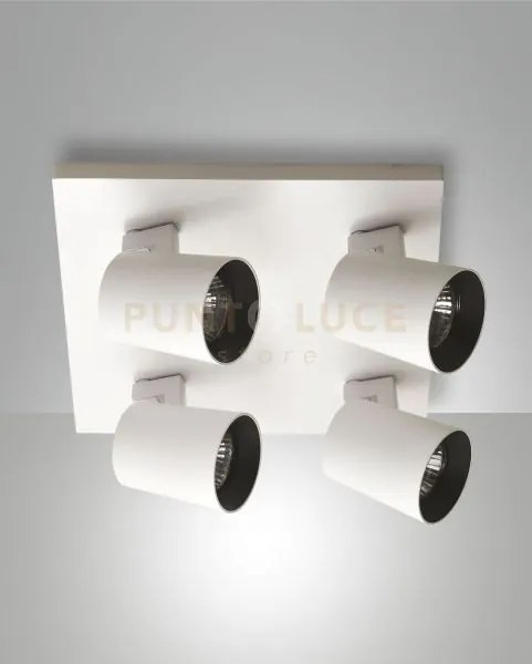Modo  spot bianco 4 luci alluminio spazzolato orientabile  attacco ...