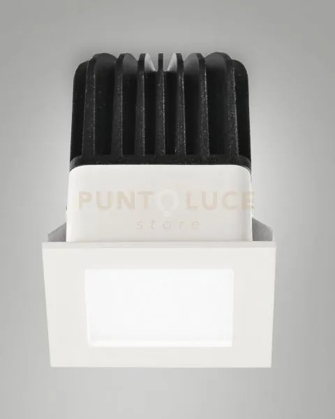 Quito faretto incasso quadro bianco 6,2x6,2cm c/dri 12w 3000k 1150lm