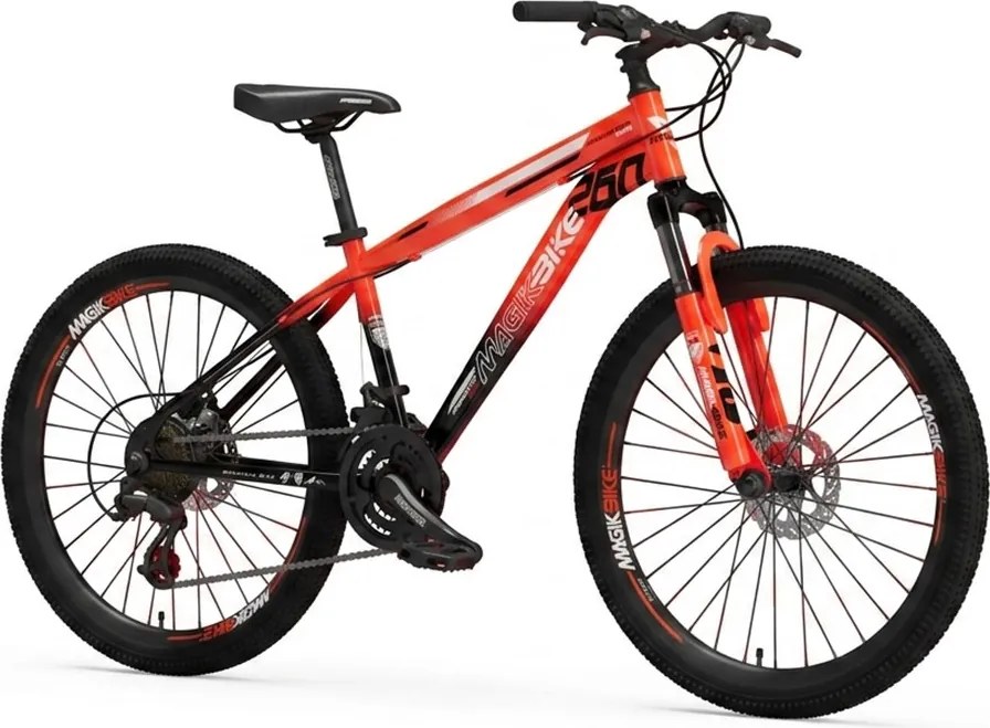 Bicicletta per Ragazzi 26" Predator Cambio Shimano Tourney TZ 21V Arancione...