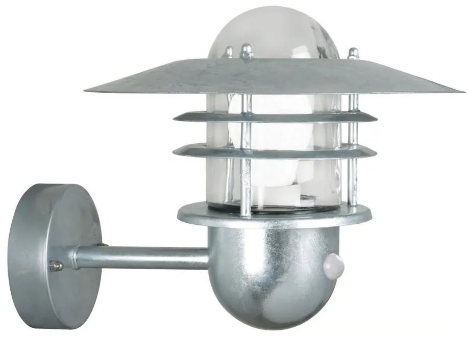 Nordlux - Lampada da parete per esterni con sensore AGGER 1xE27/60W/230V IP54 argento