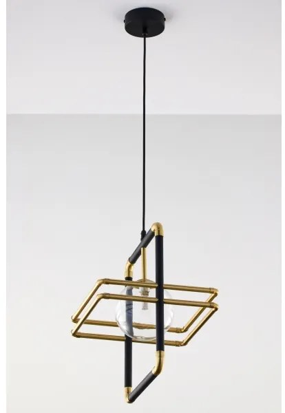 Jupiter 2028 - Lampadario a sospensione con filo FIORI 1xG9/10W/230V nero/oro/limpido