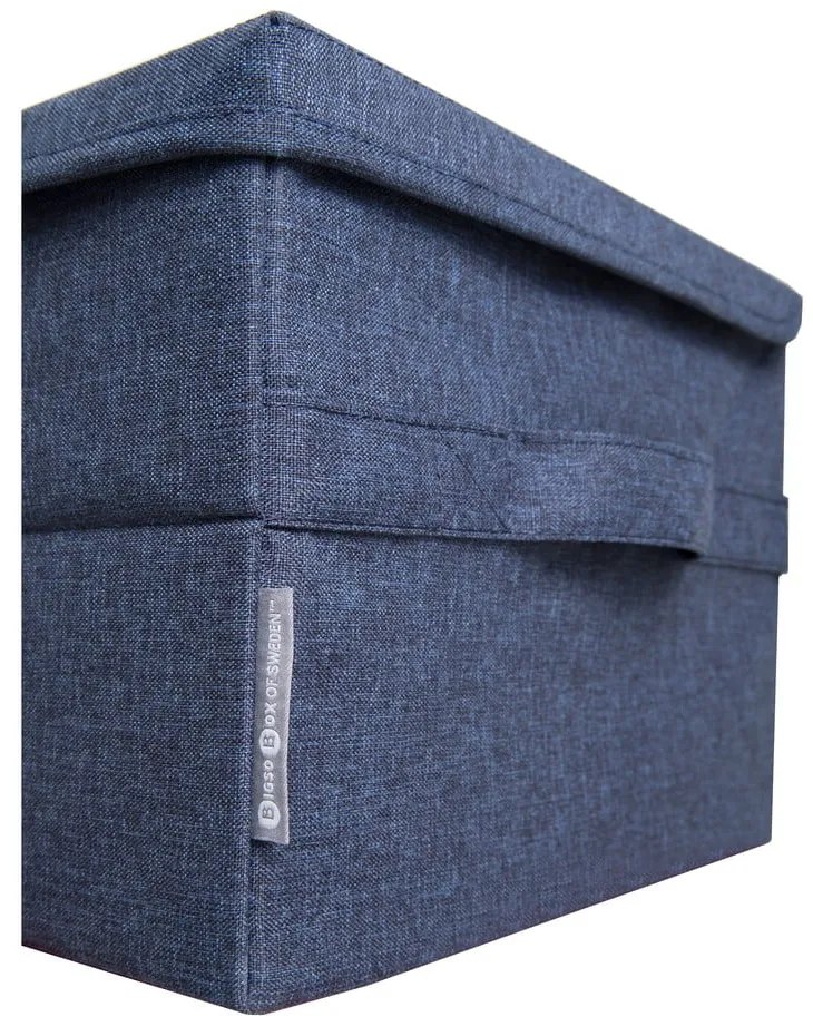 Scatola con coperchio blu in tessuto 35x26x19 cm Soft Storage – Bigso