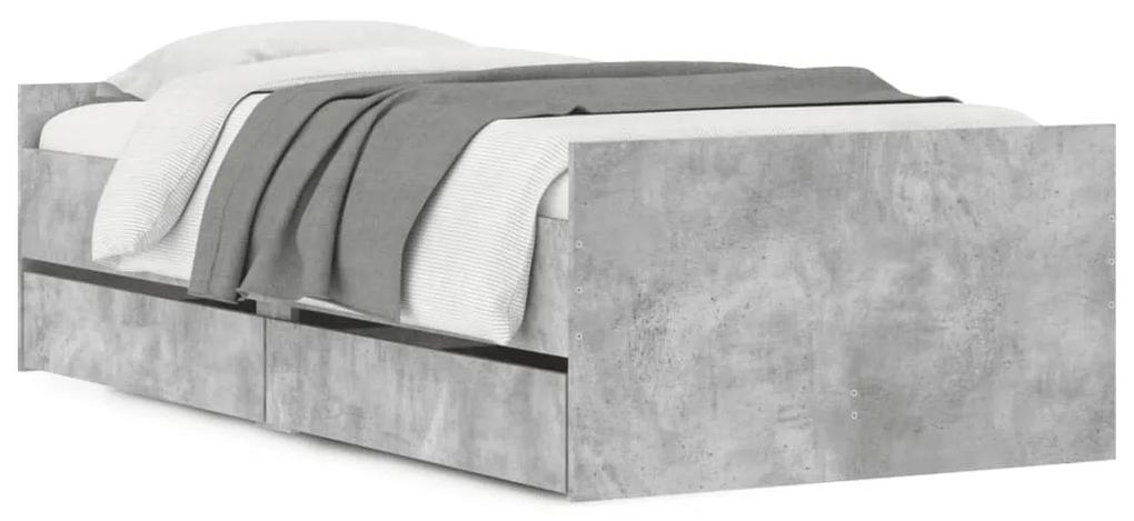 Giroletto con cassetti grigio cemento 100x200 cm