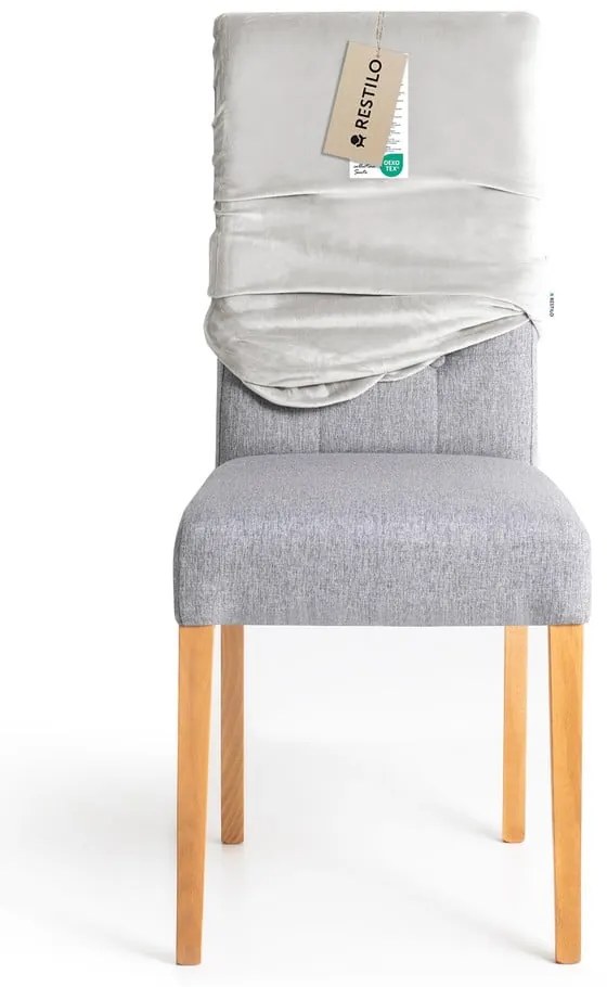 Set di coprisedia grigio chiaro con rivestimento elastico per sedie 4 pz 48 cm Sento – Restilo
