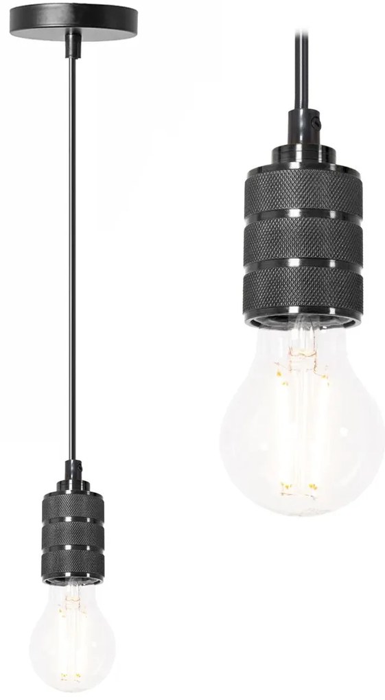 Lampada Da Soffitto Pensile Montatura Nero Chrome APP342-1CP