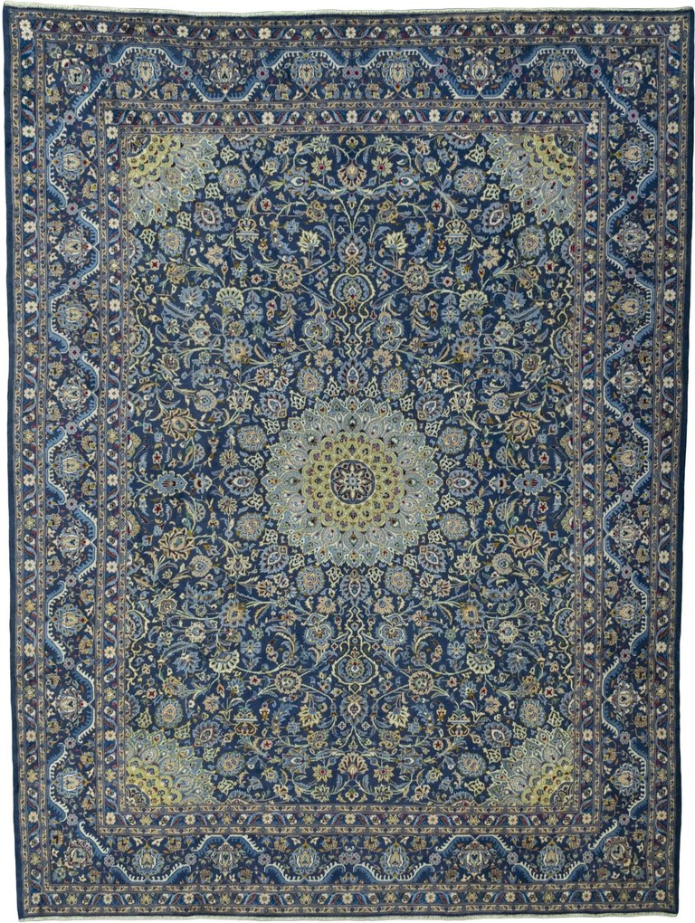 Kashmar Tappeto 300x390 Blu (Iran) Annodato A Mano
