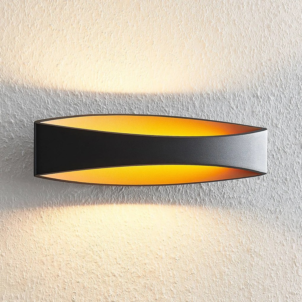 Arcchio Applique a LED Jelle, 44 cm, nero/oro, su/giù