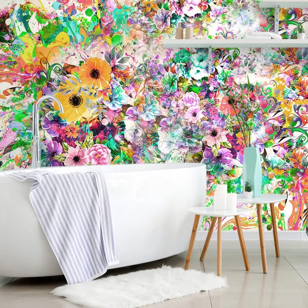 Carta da parati – Fiori multicolori
