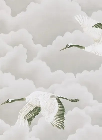 Harlequin Carta da parati Cranes in Flight - Platinum