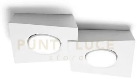 Anchise lampada da soffitto 2 luce in gesso bianco attacco gx53 l.3...
