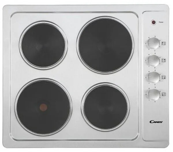 Candy CLE64KX fornello elettrico Acciaio inox Da incasso 58 cm Piastra sigillata 4 Fornelli