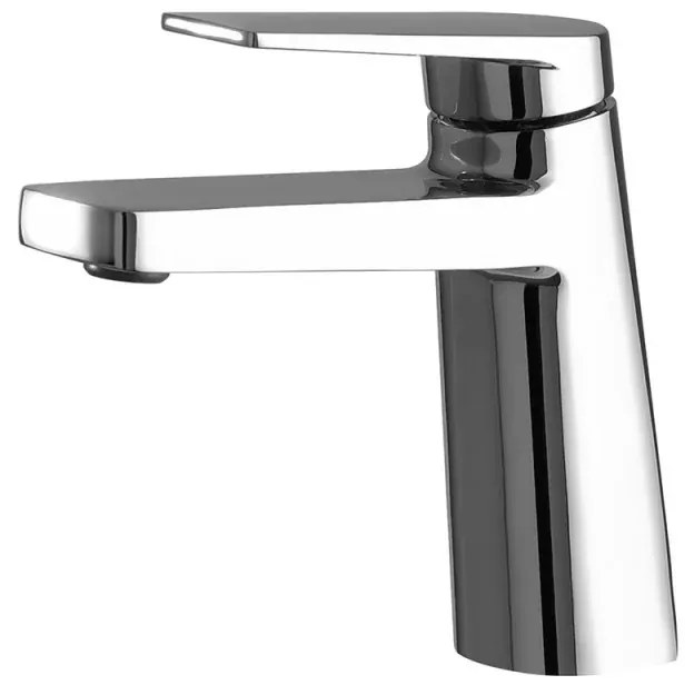 Miscelatore lavabo in ottone cromato con sottile leva monocomando Nemes