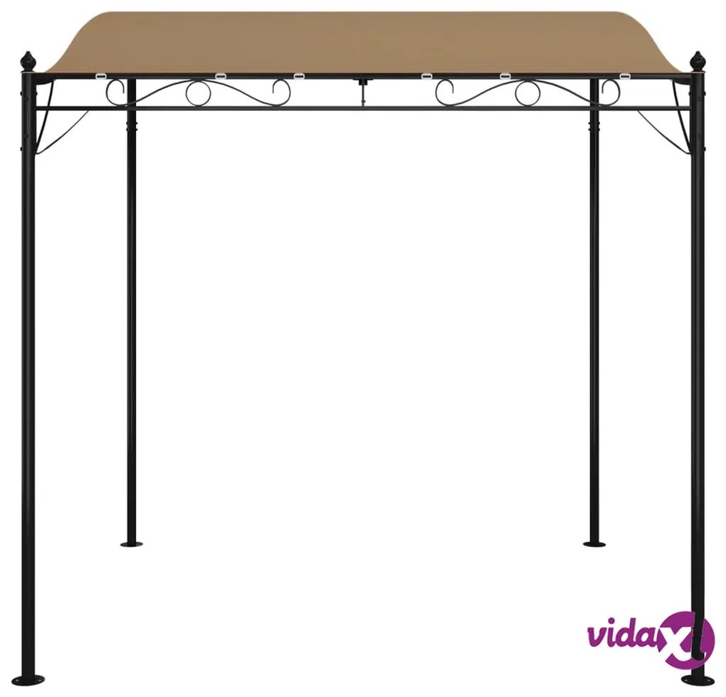 vidaXL Tettoia Tortora 2x2,3 m 180 g/m² Tessuto e Acciaio