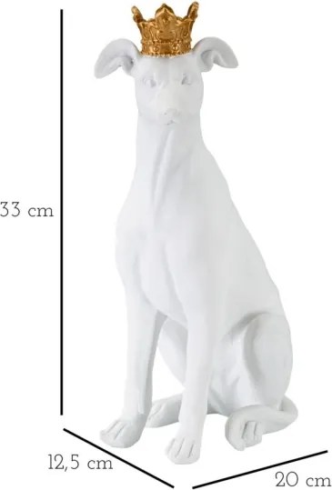 Cane Con Corona Bianco Cm 20X12,5X33