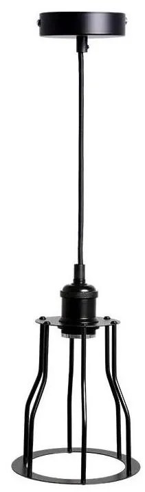 Lampadario a sospensione con filo 1xE27/60W/230V diametro 15 cm nero