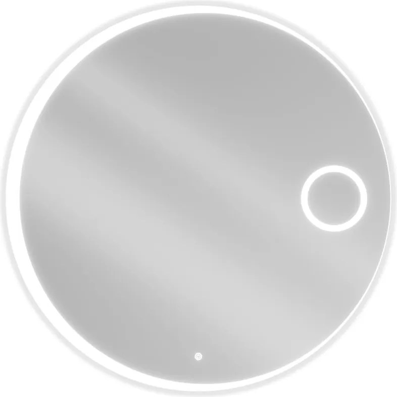 Mexen Ella specchio da bagno illuminato con specchietto cosmetico, rotondo 100 cm, LED 6000K, antiappannamento