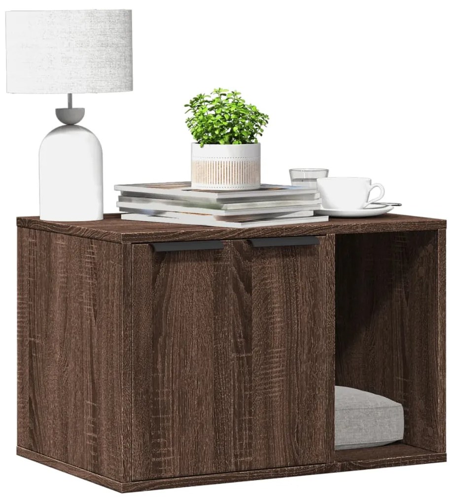 Recinto Lettiera Gatti Rovere Marrone 60x40x40 Cm İn Truciolato /