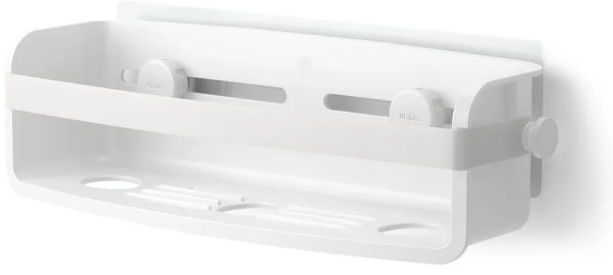 Mensola da bagno autoportante bianca in plastica riciclata Flex Adhesive - Umbra