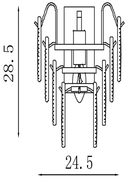 Searchlight 48910-1SB - Applique da parete FEATHER 1xE14/60W/230V