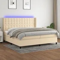 Letto a Molle Materasso e LED bianco 200x200cm in Tessuto cod mxl 59827