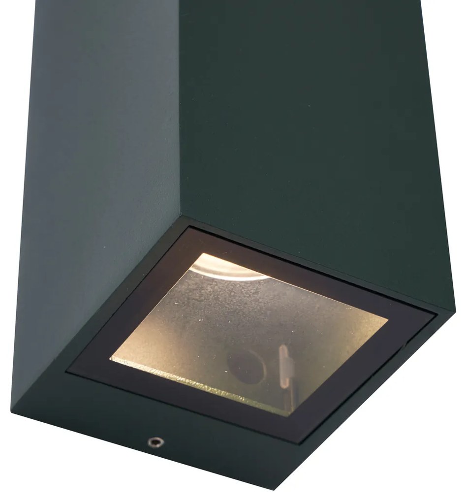 Lampada da parete moderna verde scuro 2 luci GU10 70mm IP54 - Baleno