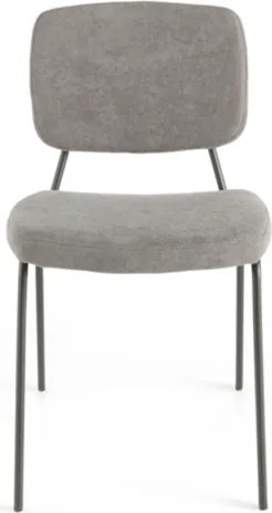 Sedia metallo seduta tessuto Grigio Chiaro - TULLIA 2 sedie