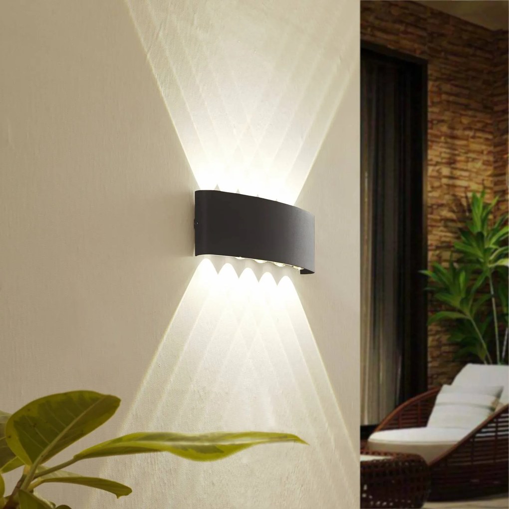 Applique da esterni a LED Ithan Lindby, Nero, Alluminio, Moderno, Applique LED da esterni