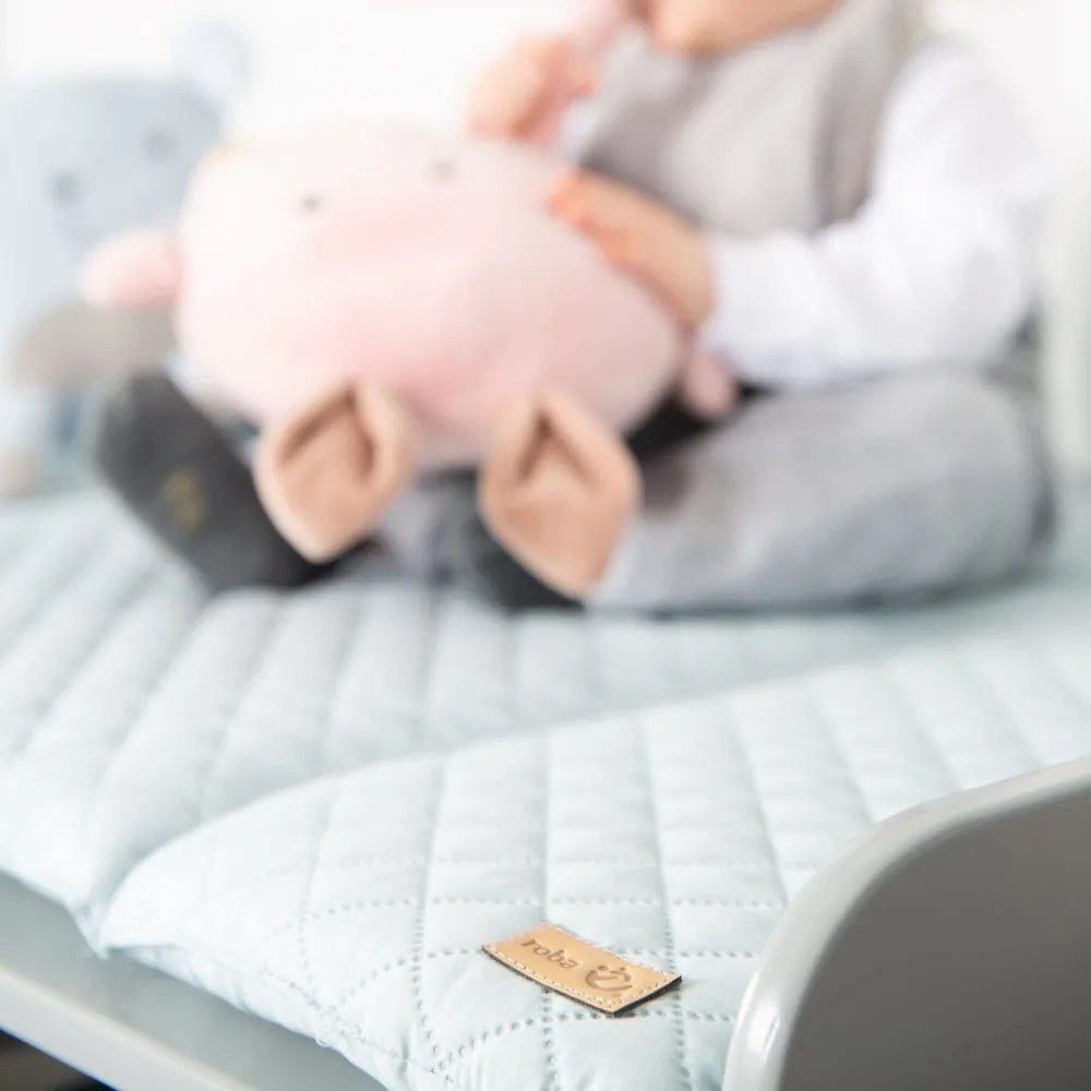 Cassettiera per bambini grigia con fasciatoio 87x100x75 cm Hamburg – Roba