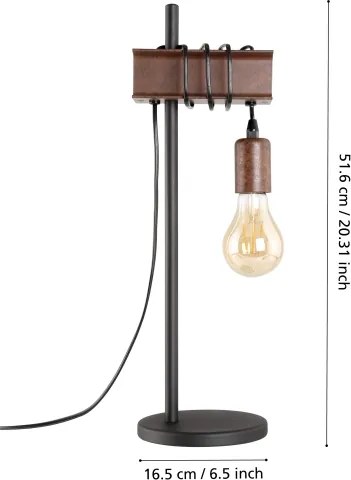 Eglo 43525 - Lampada da tavolo TOWNSHEND 1xE27/10W/230V