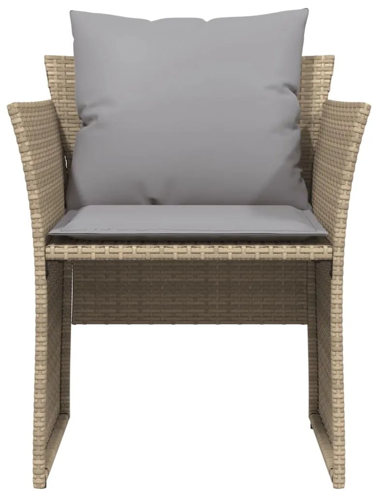 Sedia da giardino con poggiapiedi in polyrattan beige